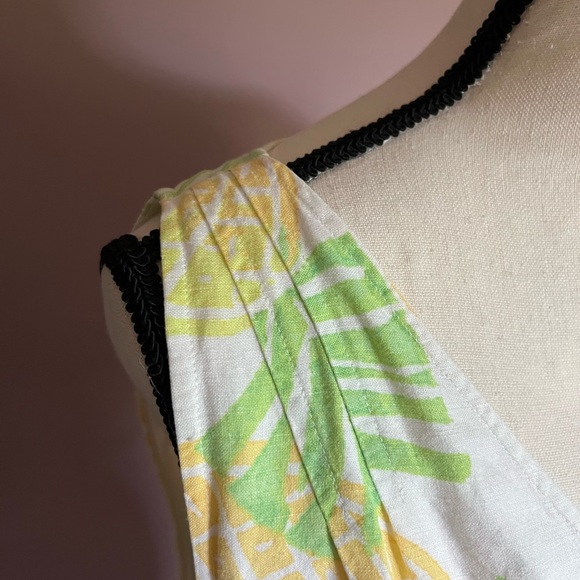 Sigrid Olsen Linen Pineapple Faux Wrap Dress Size 14 - Picture 3 of 10